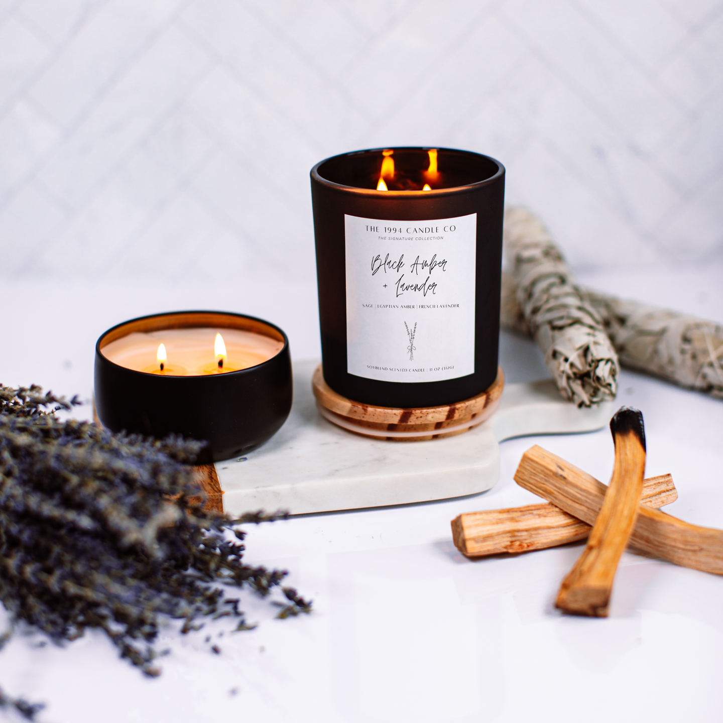 Black Amber And Lavender Candle